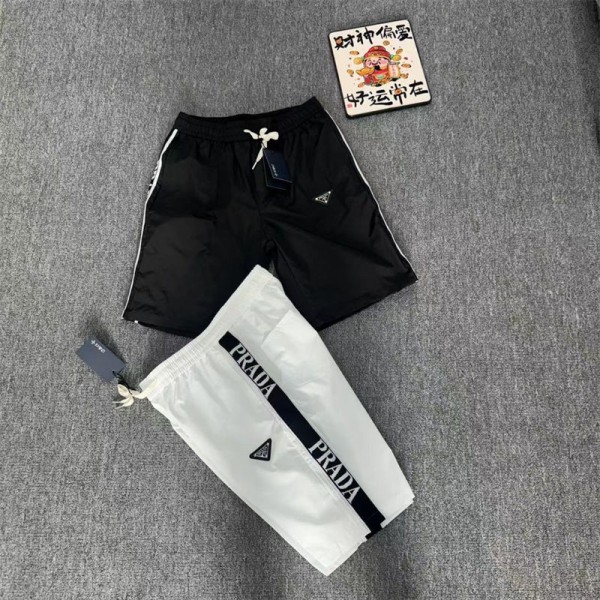 プラダミディアムパンツ メンズ 冷感 5分丈ブランドPrada 半ズボン クロップドパンツ XS - 5XL ジャージ下 カジュアル ハーフパンツ スポーツ フィットネスパンツ 夏服 