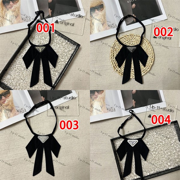 プラダブランドスクールリボン クロスタイ Prada リボンタイ 蝶結び 無地 アクセサリー 男女兼用 結婚式 オフィス 披露宴 パーティー 首周りサイズ調整可能