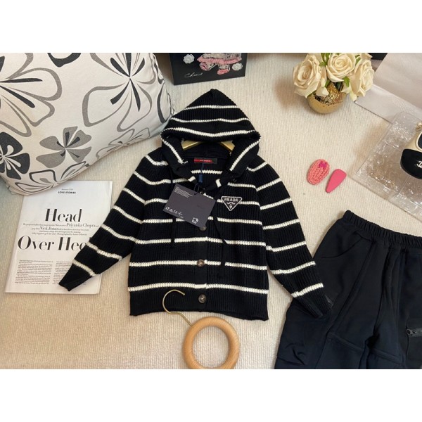 Prada プラダハイブランドニットジャージ 上下セット 子供 長袖 90-150cm ニットパーカー スウェットパンツ セーター ルームウェア 上下 セット かわいい 大きいサイズ おしゃれ 可愛い 部屋着 オシャレ 春秋 冬