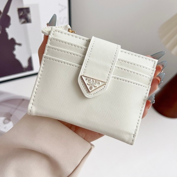 Prada プラダハイブランド財布 二つ折り財布 レディース PU革 スキミング防止 L型ファスナー ミニ財布 旅行財布 コンパクト カードケース 小銭入れ キーケース 多収納 多機能 カジュアル