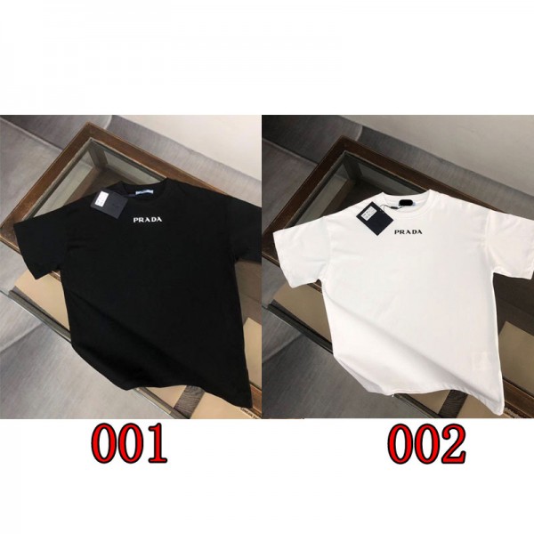 Prada プラダブランドＴシャツ 上着 肌着 メンズ tシャツ 綿100% スポーツＴシャツ 高品質 ゆったり 防菌防臭 吸汗速乾 快適 柔らかい 男女兼用 春夏秋冬S-5XL