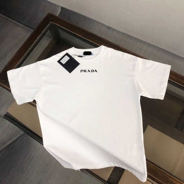 Prada プラダブランドＴシャツ 上着 肌着 メンズ tシャツ 綿100% スポーツＴシャツ 高品質 ゆったり 防菌防臭 吸汗速乾 快適 柔らかい 男女兼用 春夏秋冬S-5XL