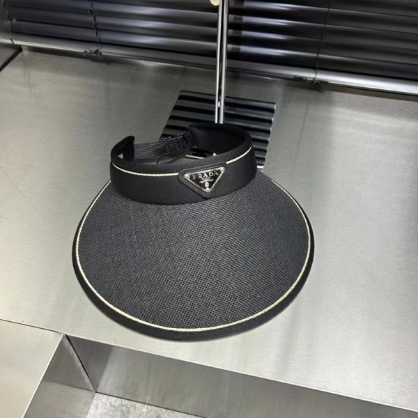 ブランドプラダ サンバイザー レディース Pradaサンハット 麦わら UVカット 日除け帽子 春夏 拡大ツバ広 小顔効果 飛ばない アウトドア 吸汗速乾 テニス ゴルフ ウォーキング 通勤 スポーツ 自動車