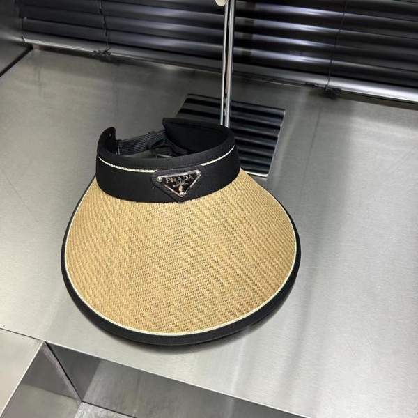 ブランドプラダ サンバイザー レディース Pradaサンハット 麦わら UVカット 日除け帽子 春夏 拡大ツバ広 小顔効果 飛ばない アウトドア 吸汗速乾 テニス ゴルフ ウォーキング 通勤 スポーツ 自動車