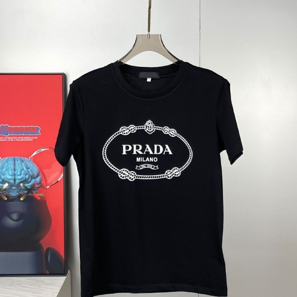 Prada プラダブランド半袖tシャツオーバーサイズブランドペアルックtシャツ 高品質20代 30代40代tシャツ 激安パロディ大人の上質Tシャツ XS¬5XL