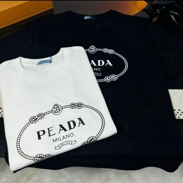 Prada プラダブランド半袖tシャツオーバーサイズブランドペアルックtシャツ 高品質20代 30代40代tシャツ 激安パロディ大人の上質Tシャツ XS¬5XL