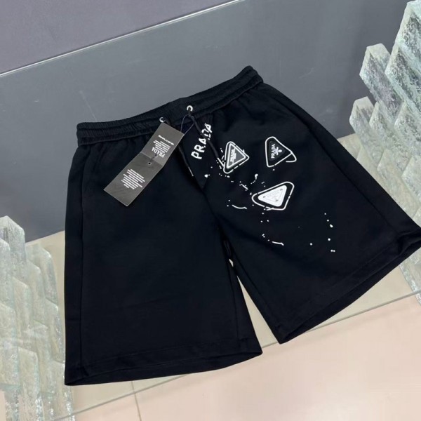 PRADA プラダ ブランドメンズ ハーフパンツ スウェットパンツ 半ズボン ショートパンツ ゆったり クロップドパンツ アウトドア ボトムス M-5XL スウェットパンツ カジュアル 無地 コットン ズボン ゆったり 春夏