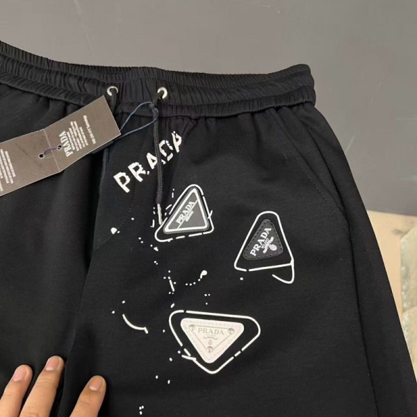 PRADA プラダ ブランドメンズ ハーフパンツ スウェットパンツ 半ズボン ショートパンツ ゆったり クロップドパンツ アウトドア ボトムス M-5XL スウェットパンツ カジュアル 無地 コットン ズボン ゆったり 春夏