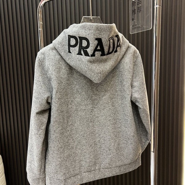 Prada プラダハイブランドプルオーバーパーカー偽物オーバーサイズパーカーブランドハイブランド秋冬服パーカースウェット偽物 男女兼用