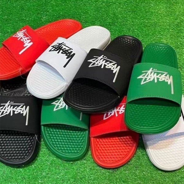 Stussy ステューシーブランド室内スリッパ シャワー バス トイレ ベランダ用メンズ向けスリッパ夏履きやすいブランド ミュール  美脚 可愛いブランド ローファースリッパ 軽量