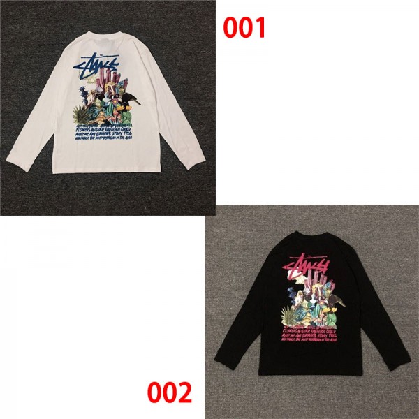 Stussy ステューシーブランドtシャツ 子供服 スウェット パーカー ル 綿 長袖シャツ 100 - 160CM トップス キッズ男女兼用 ジュニア ワンポイント 男の子 女の子 かわいい 服 やわらか あたたかい ファッション おしゃれ カジュアル
