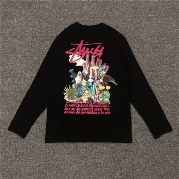 Stussy ステューシーブランドtシャツ 子供服 スウェット パーカー ル 綿 長袖シャツ 100 - 160CM トップス キッズ男女兼用 ジュニア ワンポイント 男の子 女の子 かわいい 服 やわらか あたたかい ファッション おしゃれ カジュアル