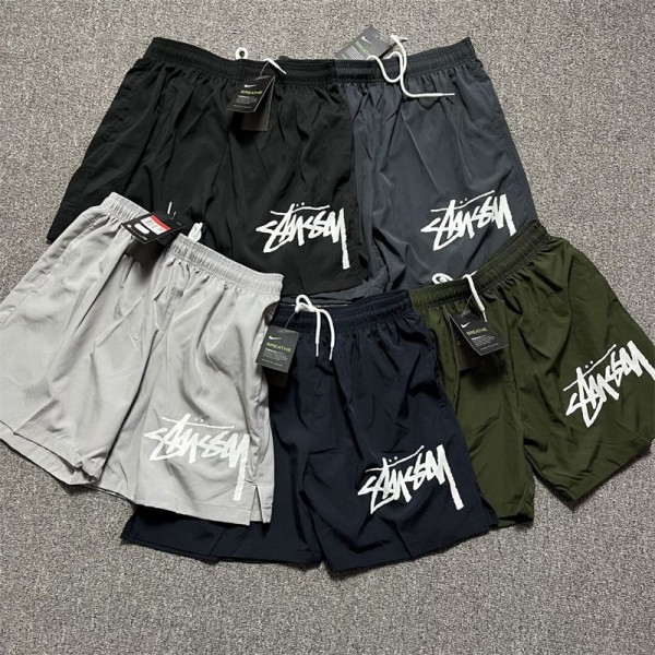 ブランド ステューシーハーフパンツ メンズ スポーツ STUSSY ショートパンツ 速乾 通気 短パン トレーニングショーツ 半スボン ジップアップポケット M - 3XL