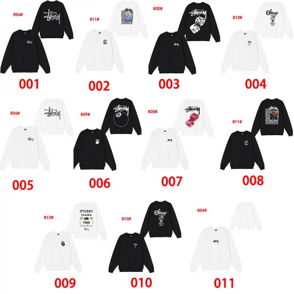 Stussy ステューシーブランドトレーナー パーカー レディース 裹起毛 プルオーバー ゆったり 大きいサイズ ビッグシルエットスウェット 長袖トップス プリント柄 おしゃれ 韓国 体型カバー お出かけ カジュアル 秋冬 M - 3XL
