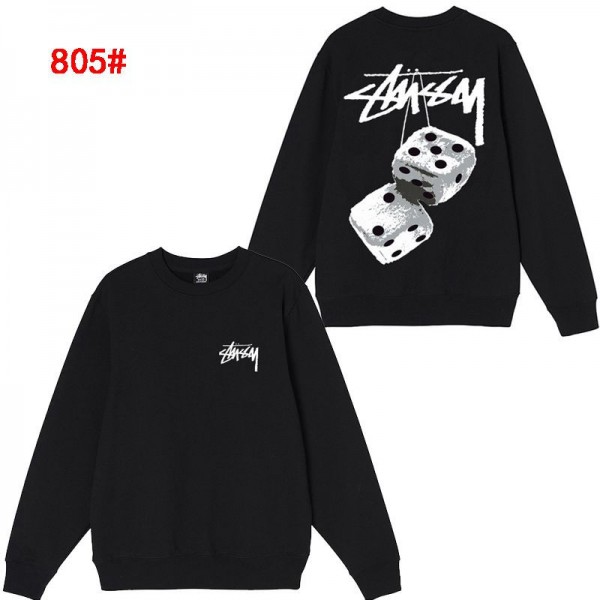 Stussy ステューシーブランドトレーナー パーカー レディース 裹起毛 プルオーバー ゆったり 大きいサイズ ビッグシルエットスウェット 長袖トップス プリント柄 おしゃれ 韓国 体型カバー お出かけ カジュアル 秋冬 M - 3XL