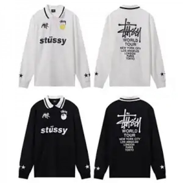 Stussy ステューシーハイブランド長袖tシャツ偽物レディースメンズ S-XL ブランド流行りtシャツオーバーサイズTシャツカットソーペアカップル大人の上質Tシャツ