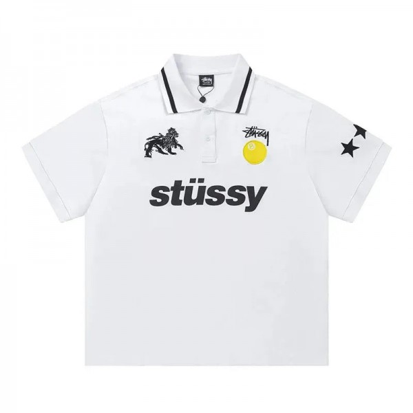 Stussy ステューシーブランドポロシャツオーバーサイズ夏tシャツブランドかわいい韓国 パチモン 半袖tシャツTシャツカットソーペアカップルS-XL