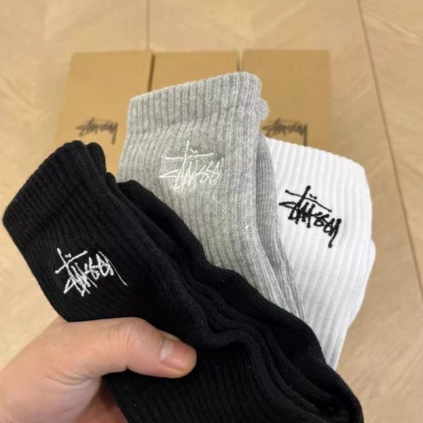 Stussy ステューシーハイブランド ソックス 綿製ブランド ストッキング 大人気浅口ソックス 女の子好き 韓国ブランドソックス 男女兼用 ファッション