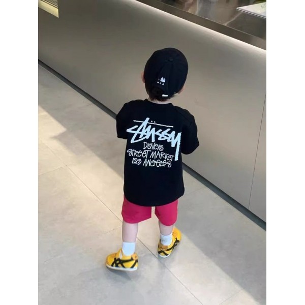 Stussy ステューシー子供tシャツハイブランド男の子 長袖 Tシャツ 子供服トップス プリント柄 通学 通園 部屋着 ジュニア 綿 インナー 肌着 上着 普段着 カジュアル ゆったり 80-150cm
