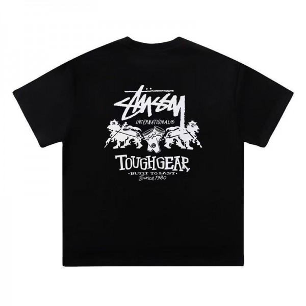 Stussy ステューシーハイブランドキッズ服 半袖ｔシャツ 丸首 110-170cm 子供トップス 速乾 UVカット 高通気 ロゴプリント ショートスリーブTシャツ バスケットボールジュニア