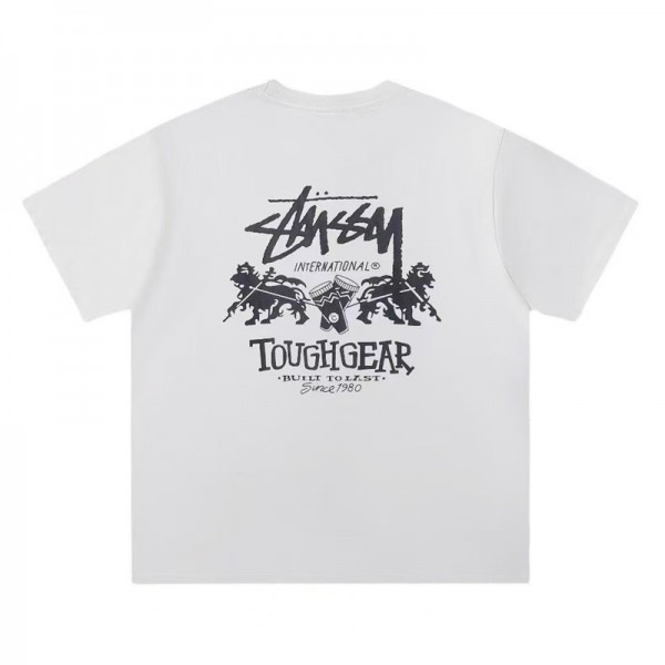 Stussy ステューシーハイブランドキッズ服 半袖ｔシャツ 丸首 110-170cm 子供トップス 速乾 UVカット 高通気 ロゴプリント ショートスリーブTシャツ バスケットボールジュニア