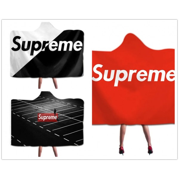 ファッション ブランド シュプリーム 毛布 着る毛布 帽子付き supreme ブランケット 掛け毛布 防寒 冷房対策 お昼寝 毛布 男女兼用 マント お昼寝用 裏フリース毛布 暖かい 流行り 人気 おしゃれ