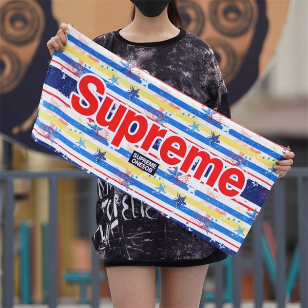 Supreme シュプリームビーチバスタオル 激安ブランドスポーツタオル メンズブランド速乾タオル男女兼用タオルブランド 人気 女性