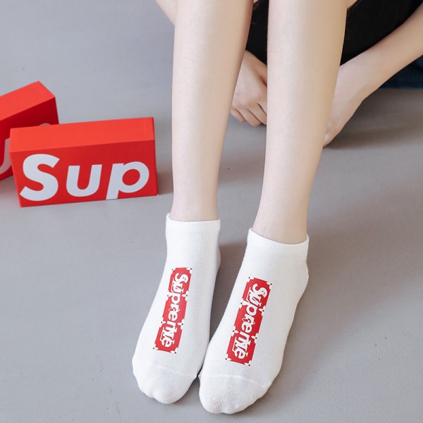 Supreme シュプリームハイブランド ソックス 綿製レディース向け 靴下 かわいいコットン 靴下 メンズ 通気性上質な コットン ソックス くつした