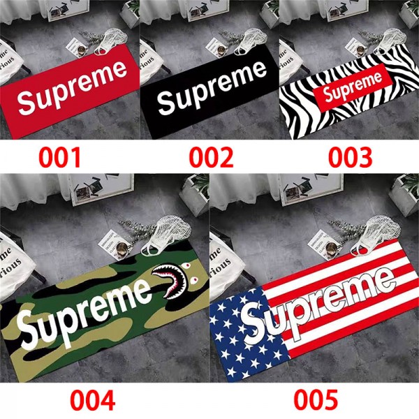 Supreme シュプリームブランドラグマット カーペット ムートンマット 滑り止め付 柔らかい シープスキン 厚手 手触り優しい ふわふわ 折り畳み 洗える 抗菌 防ダニ 北欧 キャンプ 冷房 床暖房対応 70 * 140cm フェイクド・フォックス・カラー