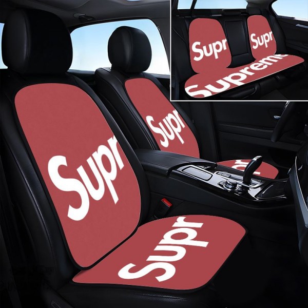 ブランドSupremeカーシートクッション 車の座布団 シュプリーム車用 シートカバーセット カーシートカバー シートクッション 前座席用2枚+後部座席用1枚 超通気性 運転 クッション 柔らかい 滑り止め 