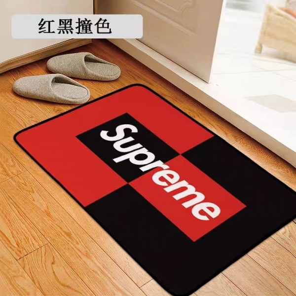 Supreme シュプリームステューシーブランド 泥落としマット カーペット大幅応接間ラグ 洗える 部屋マット カーペット 消音 抗菌ブランド シャワーマット吸水CDGオフ-ホワイトブランドマット室内 滑り止め