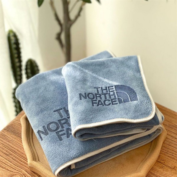 THE NORTH FACE ブランド 高級タオル 2点セット ザノースフェイス フェイスタオル 大幅 バスタオル 高品質 柔らかい マイクロファイバー 吸水吸汗 型押しロゴ おしゃれ シャワータオル ファッション 男女兼用 ビーチ 旅行用 