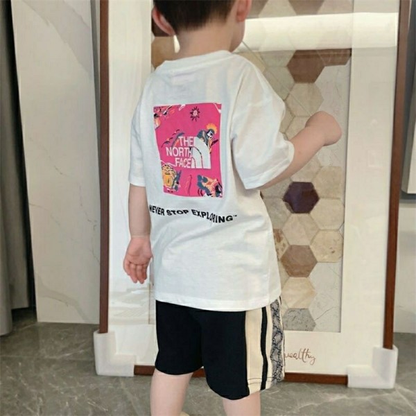 ザノースフェイス THE NORTH FACE夏tシャツブランド子供tシャツ上着カジュアルハイブランド半袖tシャツキッズ服ブランドtシャツ高品質100 - 160cm