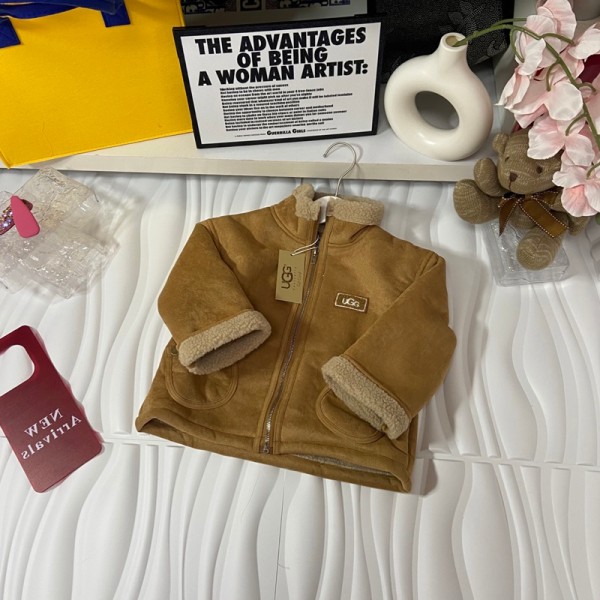 ブランドUGG子供服 ボアジャケット アグキッズ裏起毛コート アウター キッズ 男の子 裏起毛 暖かい 秋冬コート 90¬140CM ブルゾン ボーイズ 撥水 防寒 春 秋 冬 スタジャン 上着 通園 通学 ギフト