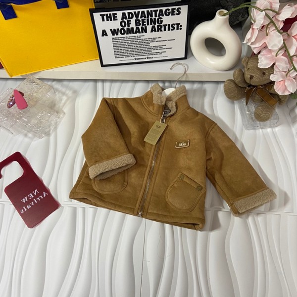 ブランドUGG子供服 ボアジャケット アグキッズ裏起毛コート アウター キッズ 男の子 裏起毛 暖かい 秋冬コート 90¬140CM ブルゾン ボーイズ 撥水 防寒 春 秋 冬 スタジャン 上着 通園 通学 ギフト