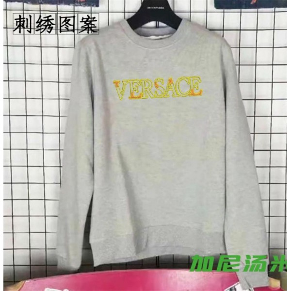 ヴェルサーチ/VERSACE パーカー メンズ ハイブランド 長袖 tシャツ コットン製 肌に優しい カジュアル 着心地よい レディース 刺繍ロゴ トレーナー スウェットパーカー ゆったり 丸首 