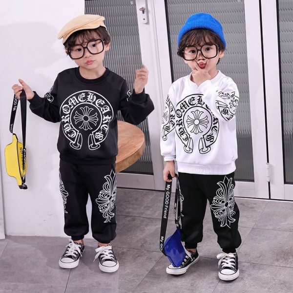 クロムハーツ Chrome Hearts ブランド KOSIKINI子供服 ジャージ キッズ 男の子 100 - 160cm セットアップ 春 秋 服 長袖 ボーイズ 裏起毛 トレーナー スポーツパンツ 子供 上下セット ジャージ 男の子 スウェット スウェットパンツ セットアップ キッズ カジュアル