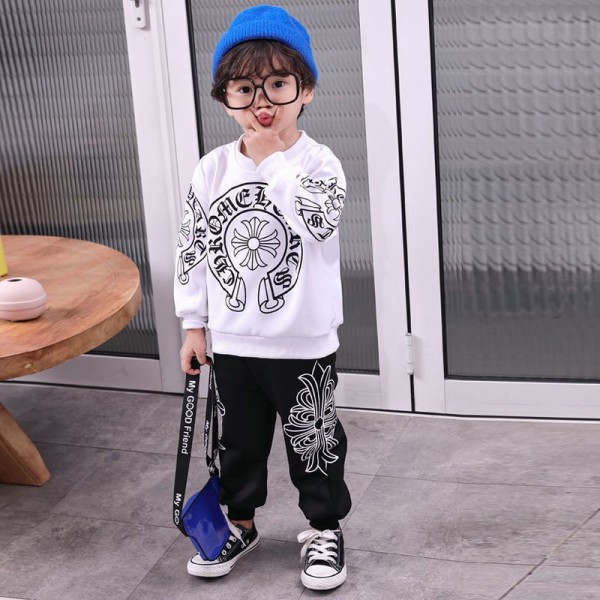 クロムハーツ Chrome Hearts ブランド KOSIKINI子供服 ジャージ キッズ 男の子 100 - 160cm セットアップ 春 秋 服 長袖 ボーイズ 裏起毛 トレーナー スポーツパンツ 子供 上下セット ジャージ 男の子 スウェット スウェットパンツ セットアップ キッズ カジュアル