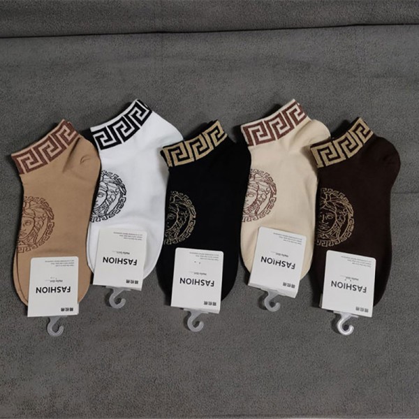 Versace ヴェルサーチブランド ストッキング 大人気コットン 靴下 メンズ 通気性上質な コットン ソックス くつしたブランドソックス 男女兼用 ファッション