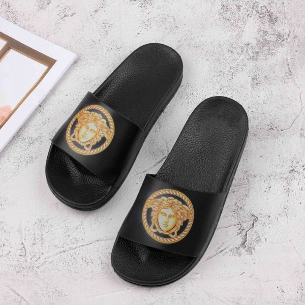 Versace ヴェルサーチハイブランド ビーチサンダル女性向けビーサン230¬275cm ミュール サボ ママシューズメンズ向けスリッパ夏履きやすいブランド ローファースリッパ 軽量