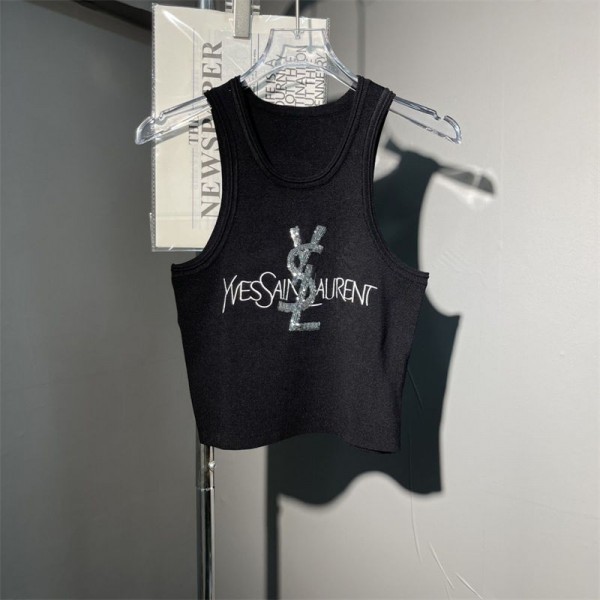 Ysl イブサンローランブランド レディース キャミソール ブロッキングデザイン タンクトップ インナートップス 一枚着OK ノースリーブ スポーツやダンスに最適 XS - L 人気色 おしゃれで着やすい