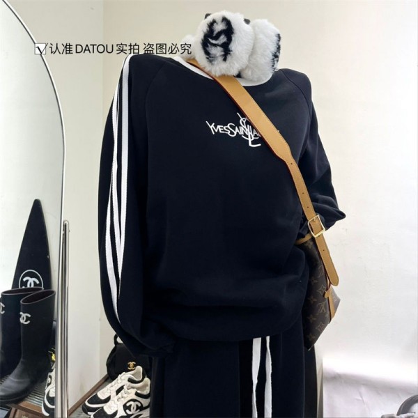 Ysl イブサンローランハイブランドプルオーバーパーカー偽物スウェットハイブランド秋冬レディースメンズプルオーバー S, M ブランドハイブランド秋冬服パーカー