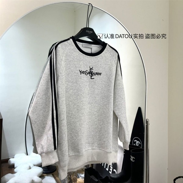 Ysl イブサンローランハイブランドプルオーバーパーカー偽物スウェットハイブランド秋冬レディースメンズプルオーバー S, M ブランドハイブランド秋冬服パーカー