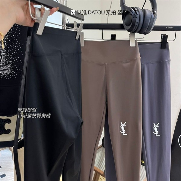  ブランドイヴサンローランヨガパンツ レディース YSL スポーツパンツ 9分丈 美脚美尻 ハイウエスト 吸汗速乾 S - XL ヨガレギンス ヨガウェア スポーツタイツ トレーニング スパッツ スポーツ ダンス ホットヨガ