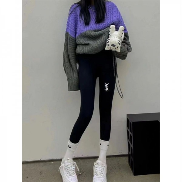  ブランドイヴサンローランヨガパンツ レディース YSL スポーツパンツ 9分丈 美脚美尻 ハイウエスト 吸汗速乾 S - XL ヨガレギンス ヨガウェア スポーツタイツ トレーニング スパッツ スポーツ ダンス ホットヨガ