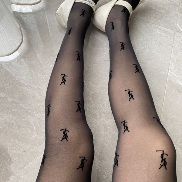 イヴサンローラン YSLストッキング 光沢 ブラック 薄手パンスト ハイブランド ボディライン強調 伝線しにくい パンスト 超極薄 素肌感 オールスルー シアー グロス ウルトラシアー通気性 美脚