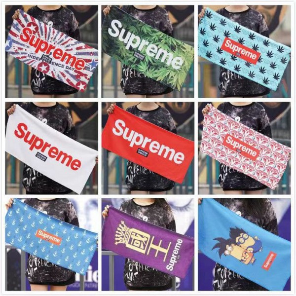 Supreme シュプリームビーチバスタオル 激安ブランド速乾タオル男女兼用メンズフェイスタオル 運動タオルタオルブランド 人気 女性