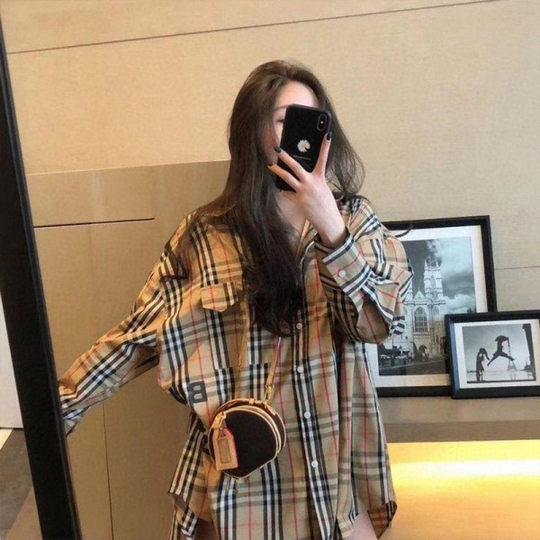 バーバリー ブランド 大人服 シャツ 長袖 春夏 BURBERRY レディース 上着 カジュアル 定番のチェック柄 着痩せ ゆったり ファッション春