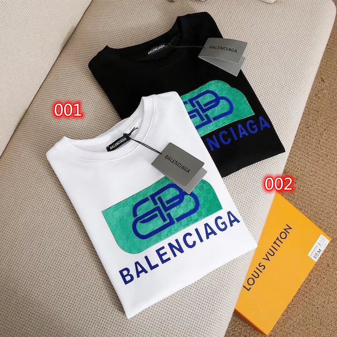 BALENCIAGA メンス Tシャツ カジュアル半袖 大人の上着 経典スタイル 