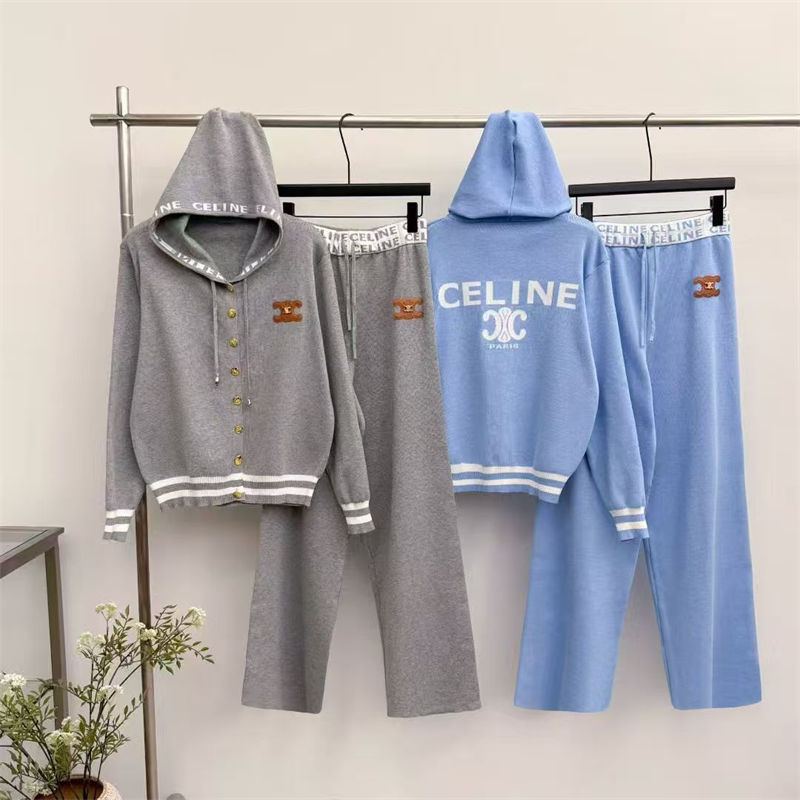 ブランドCELINEニットワイドパンツ